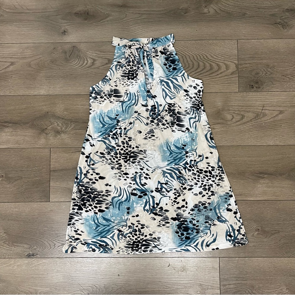 ViVI Blue and Black Patterned Dress Size S - Picture 5 of 6